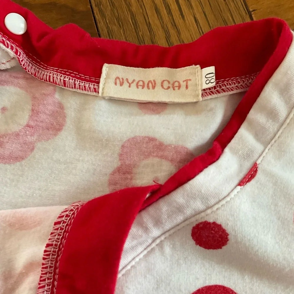 Nyan Cat Spring/Summer Short Sleeve Kimono Romper, Sz (80), 12-18 Mos.